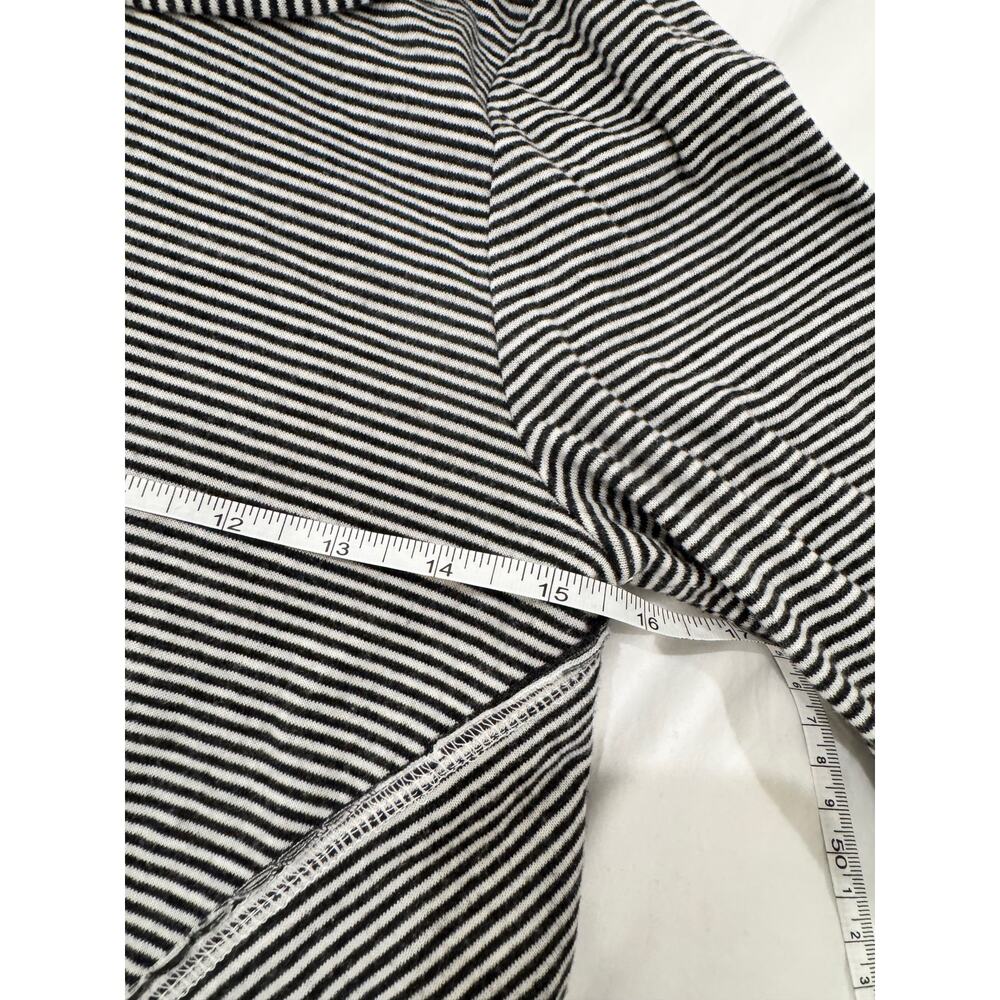 Maeve Tal Cowl Neck Tunic Sweater Small Black White Stripe Raglan Minimalist - Picture 16 of 16